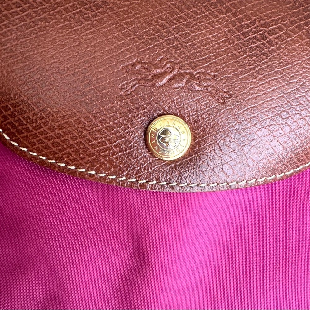 Longchamp Le Pliage Pink Nylon Leather Details Shoulder Bag Tote Bag - Picture 14 of 17